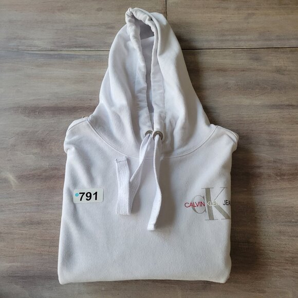 Calvin Klein Performance Women’s Cropped Hoodie White Size M Athletic Pullover - Picture 10 of 10